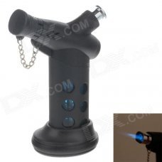 MENGHU 4675 High Quality Windproof Dual Outlet Lighter w/ Cover & Base - Black + Blue