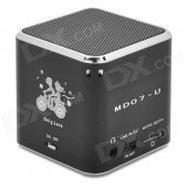KD-CKYX-LANSE Portable 5W Media Player Speaker w/ TF / FM - Black + Silver