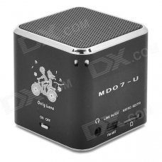 KD-CKYX-LANSE Portable 5W Media Player Speaker w/ TF / FM - Black + Silver KD-CKYX-LANSE Portable 5W Media Player Speaker w/ TF / FM - Black + Silver