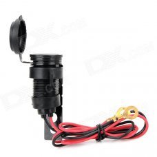 DIY Water Resistant Female USB Output Power Port for Motorcycle - Black DIY Water Resistant Female USB Output Power Port for Motorcycle - Black