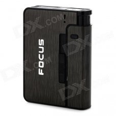 Focus YH001 Convenient 2-in-1 Cigarette Case w/ Detachable Lighter - Black Focus YH001 Convenient 2-in-1 Cigarette Case w/ Detachable Lighter - Black
