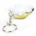 WG-2 Cute Soft Silicone Turtle Pendant Keychain - Yellow + Black + White