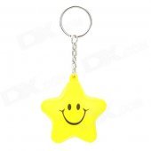 X-2 Cute Soft Silicone Smiley Star Pendant Keychain - Yellow + Black