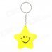 X-2 Cute Soft Silicone Smiley Star Pendant Keychain - Yellow + Black