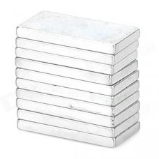 20117 Powerful N38 NdFeB Rectangular Magnet - Silver (10 PCS)