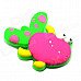 4.7 x 4.2cm Goldfish Style Creative Fridge Magnet Sticker - Deep Pink + Green + Yellow + White