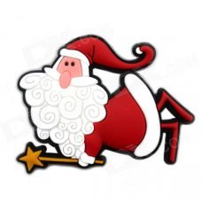 5.8 x 4.2cm Magic Santa Claus Style Creative Fridge Magnet Sticker - White + Red