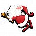 5.8 x 4.2cm Magic Santa Claus Style Creative Fridge Magnet Sticker - White + Red