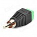 RCA Male Plug to AV Terminal Connector 2-Terminal AV Adapter - Black + Green RCA Male Plug to AV Terminal Connector 2-Terminal AV Adapter - Black + Green