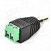 RCA Male Plug to AV Terminal Connector 2-Terminal AV Adapter - Black + Green RCA Male Plug to AV Terminal Connector 2-Terminal AV Adapter - Black + Green