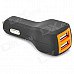 Universal Dual Female USB Output ABS Car Charger - Black Universal Dual Female USB Output ABS Car Charger - Black
