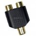 Composite AV Cable 1-to-2 Female-Female Spliter Coupler