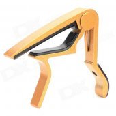 Aluminum Alloy Clip-On Quick Release Capo for Acoustic Guitar - Golden + black