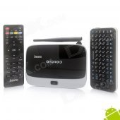 Jesurun DX05 Quad-Core Android 4.2.2 Google TV Player w/ 2GB RAM, 8GB ROM + Russian Air Mouse -Black