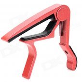 Aluminum Alloy Clip-On Quick Release Capo for Acoustic Guitar - Red + Black