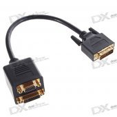 Gold Plated DVI 24+5 Male to DVI 24+5 + HD15 Female Splitter (21CM-Cable)