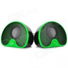Jeway JS-6207 Stylish USB Powered 2-Channel Speakers Set for Computer - Green + Black Jeway JS-6207 Stylish USB Powered 2-Channel Speakers Set for Computer - Green + Black