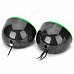 Jeway JS-6207 Stylish USB Powered 2-Channel Speakers Set for Computer - Green + Black Jeway JS-6207 Stylish USB Powered 2-Channel Speakers Set for Computer - Green + Black