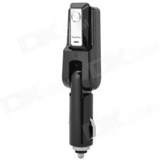 CybeBlue BH08RC Bluetooth v3.0 Headset + Car Charging Dock Set - Black