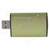 High-speed Multi-functional USB 3.0 MS / M2 / Micro SD / SD (XC) Card Reader - Light Green (64GB)