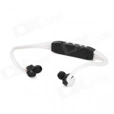 Rechargeable Sports MP3 Player Headset w/ TF - White + Black Rechargeable Sports MP3 Player Headset w/ TF - White + Black
