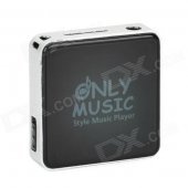 Mini Square Shape MP3 Player w/ TF - Black + Silver
