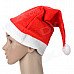 Festivous Lint Santa's Hat for Christmas Party - Red + White
