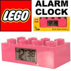 LEGO 9002175 Brick Alarm Clock - Pink (2 x AAA)