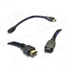 Dgoo D53 1080P HDMI V1.4 Male to Female Cable for Google TV / Apple TV / HDTV - Black (30cm)