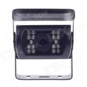 XY-1201 Waterproof CMOS Wide Angle Bus / Truck Rearview Camera w/ 18-LED - Black