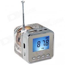 TT-028 Colorful Flash Mini Speaker w/ FM, TF Card Reader & Clock - Transparent TT-028 Colorful Flash Mini Speaker w/ FM, TF Card Reader & Clock - Transparent