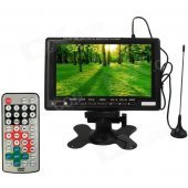 7" TFT LCD Digital Car Desktop Monitor w/ TV / AV / SD - Black