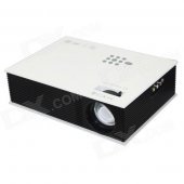 RuiQ RQ80 1500 Lumens Native 800x480 LED Projector w/ AV / VGA / HDMI / USB / SD / TV - White+Black