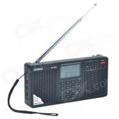 Tecsun PL-398MP 2.2'' Full Band Digital Tuning Stereo Radio Receiver w/ Stand and MP3 Player - Black