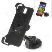 360 Degree Rotation Holder Mount w/ H17 Suction Cup + Back Clamp for Samsung Galaxy Note 3 - Black