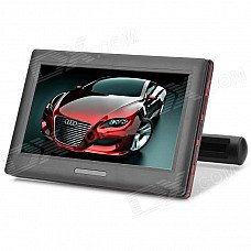 FRS-988 9'' Universal Car Headrest DVD Player w/ FM/IR Transmitter / AV / USB / SD - Black