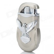 N-05 Eagle Pattern Fashionable Windproof Butane Blue + Orange Flame Lighter - Silver N-05 Eagle Pattern Fashionable Windproof Butane Blue + Orange Flame Lighter - Silver