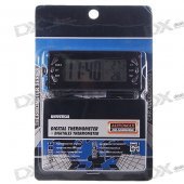 Digital Compact LCD Thermometer + Clock with Outdoors Remote Sensor