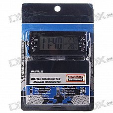Digital Compact LCD Thermometer + Clock with Outdoors Remote Sensor Digital Compact LCD Thermometer + Clock with Outdoors Remote Sensor