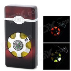 YY-8 Dual Flame Windproof Refueling Lighter w/ Built-in Compass + LED + Music - Deep Red + Black YY-8 Dual Flame Windproof Refueling Lighter w/ Built-in Compass + LED + Music - Deep Red + Black