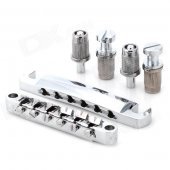 YQPJ-13 DIY Durable Zinc Alloy Tune-O-Matic Bridge Stop Bar Set for Lp Gibson Guitar - Silver