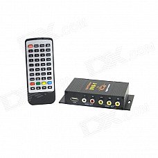 DVB-T Dual Tuner Digital Car TV Receiver Box w/ Antenna / MPEG-2 / USB - Black (12V) DVB-T Dual Tuner Digital Car TV Receiver Box w/ Antenna / MPEG-2 / USB - Black (12V)