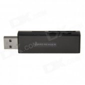 HH-030 High Speed USB 3.0 SD / TF / MS / M2 / SDHC / SDXC Memory Card Reader - Black (Max. 32GB)