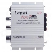 Lepai LP-V3 25W 2-CH Multifunction Stereo Car Audio Power Amplifier - Silver