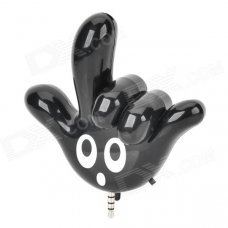 Rock On Hand Gesture Style Portable Audio Music Speaker for Cell Phone - Black + White (3.5mm Plug) Rock On Hand Gesture Style Portable Audio Music Speaker for Cell Phone - Black + White (3.5mm Plug)