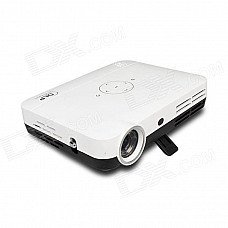 E05 DLP 1280 x 800 Real 3D Projector 2D Convert to 3D w/ 2 x HDMI + USB + VGA + AV + TF - White E05 DLP 1280 x 800 Real 3D Projector 2D Convert to 3D w/ 2 x HDMI + USB + VGA + AV + TF - White