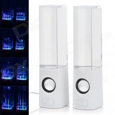 Dancing Water Speakers w/ RGB LED Light for Iphone / Ipad / PC / MP3 - White Dancing Water Speakers w/ RGB LED Light for Iphone / Ipad / PC / MP3 - White