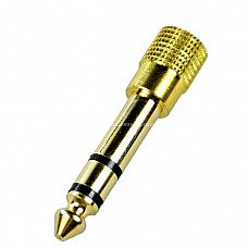 Gold Plated 6.35mm Male to 3.5mm Female Microphone Convertor Plug Gold Plated 6.35mm Male to 3.5mm Female Microphone Convertor Plug