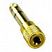 Gold Plated 6.35mm Male to 3.5mm Female Microphone Convertor Plug Gold Plated 6.35mm Male to 3.5mm Female Microphone Convertor Plug