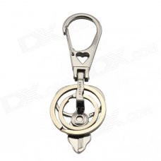 Scissor Design Double Ring Keychain - Grey